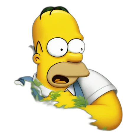 Homer simpson hiding in the bushes sticker