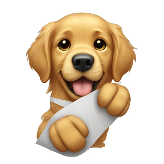 Golden retriever bandaged paw sticker
