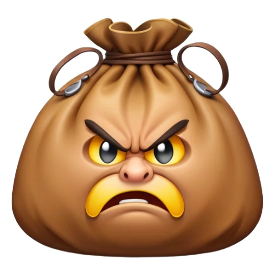 angry bag of money sticker