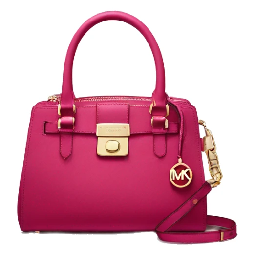 Realistic raspberry color Michael Kors satchel hand bag isolated. sticker