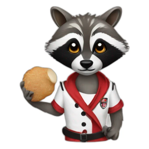 racoon cheff with River Plate T-shirt sticker