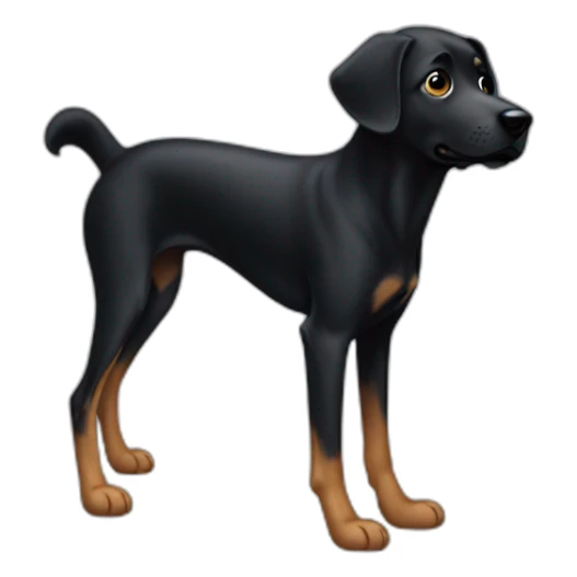 leg of black dog sticker