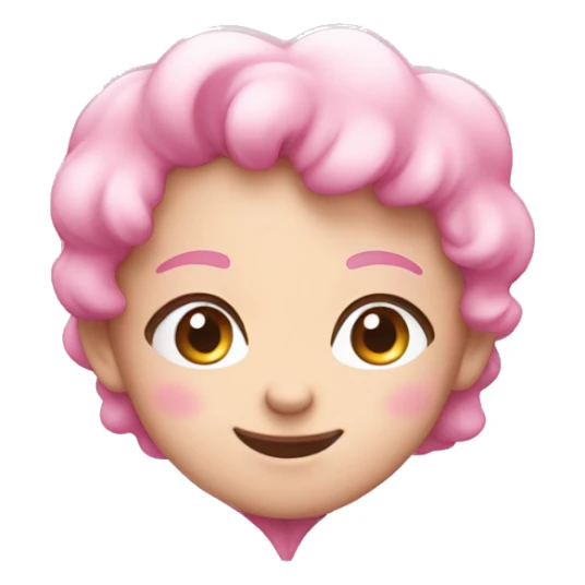 Pink smiling cute girly heart sticker