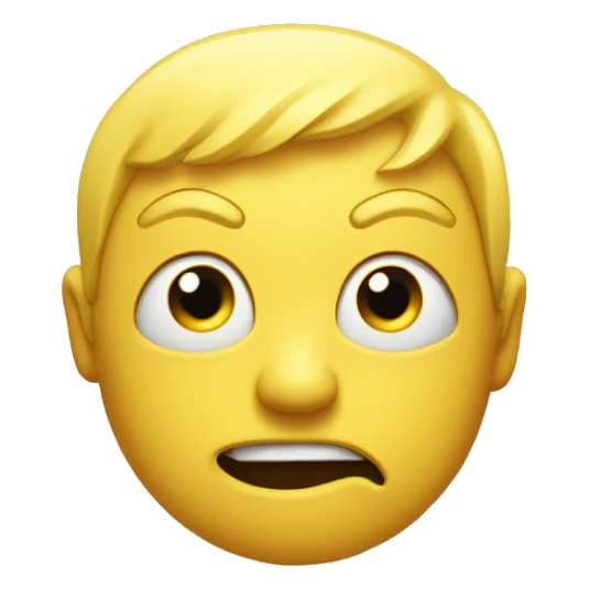 yellow face with a detailed uncanny,  warped, and energetic emotion sticker