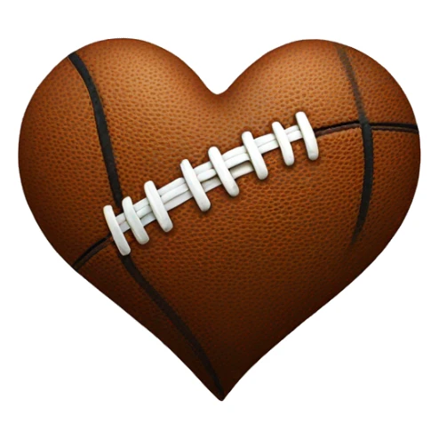 a heart with a football print sticker