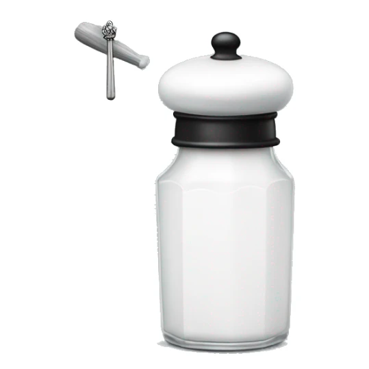 salt shaker with a black and white magic wand sticker