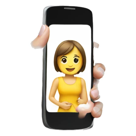 phone on woman hand sticker