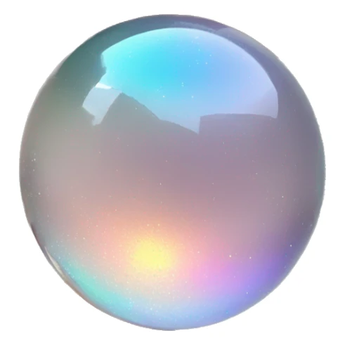 Sparkly glossy Pastel iridescent glass crystal glass orb sticker