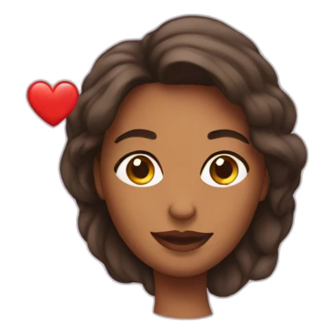 a woman with a big heart sticker