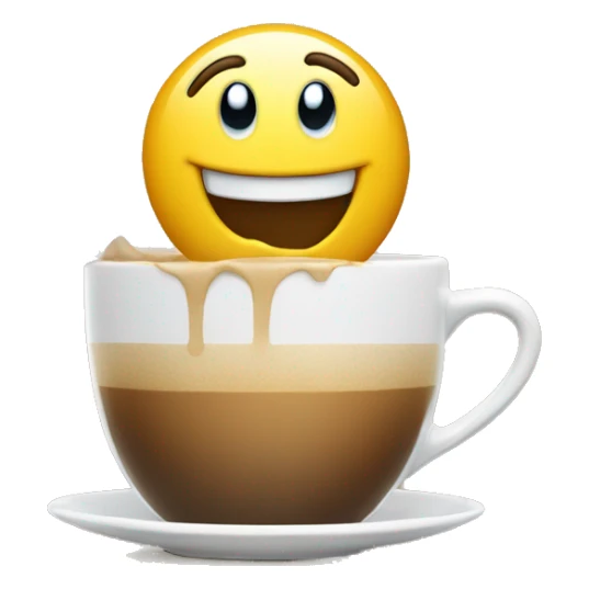 laughing smiley spraying Coffee from Mouth on the screen  sticker