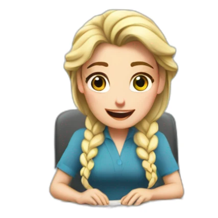 Emoji de Elsa de hombre trabajando en la oficina sticker