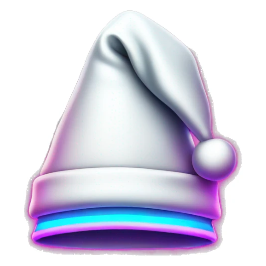 Santa hat with futuristic neon trim sticker