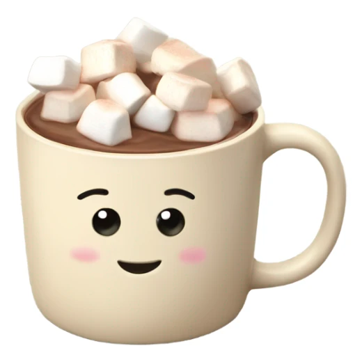 Light beige mug of hot chocolate with marshmallows  sticker