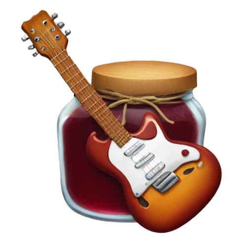 Jar of jam with a guitar  sticker