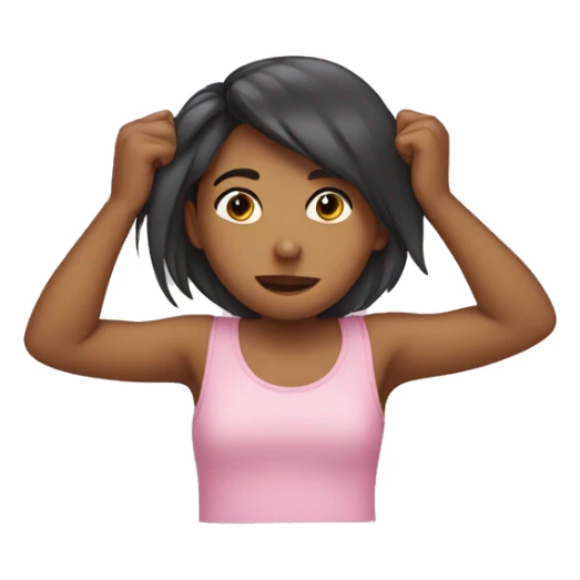 Girl tucking her hair behind her ear shy sticker