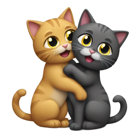 2 cats ugging sticker