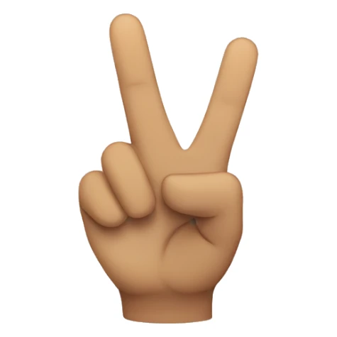 Peace sign with thumb extended out  sticker