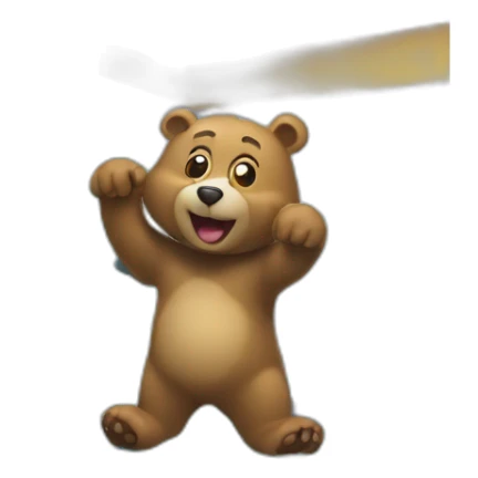 bear at car wash station like a clown sticker