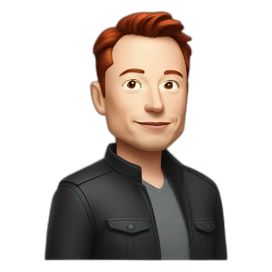 elon musk with red hair sticker