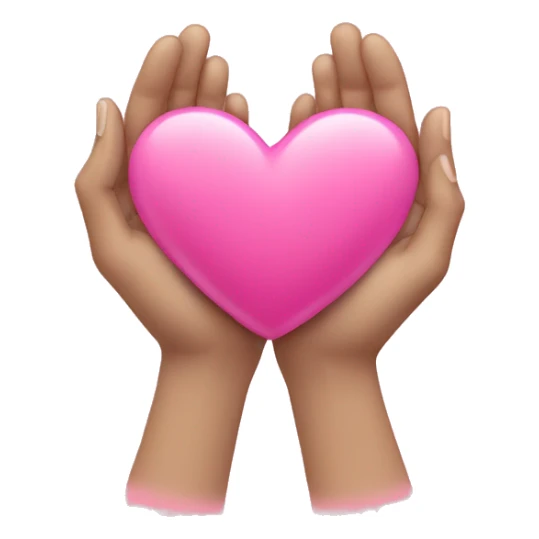 heart with hands, pink heart in middle sticker
