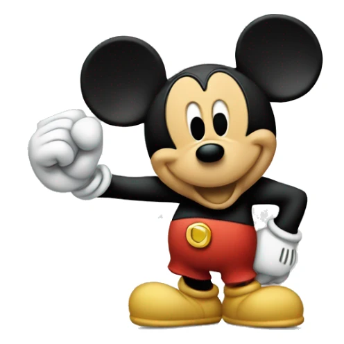 mickey mouse holding fist in air sticker