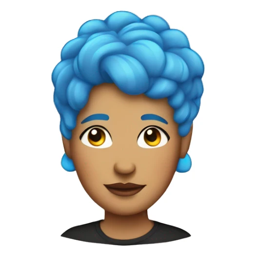 Fat blue haired woman wearing lgbtq shirt sticker