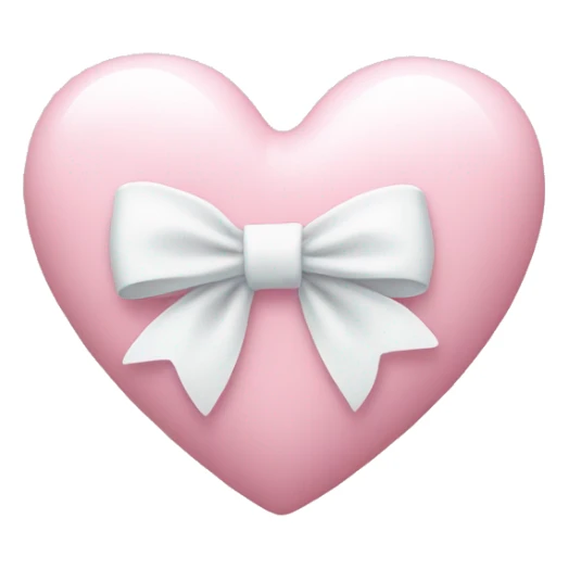 Pastel pink heart with white bow sticker