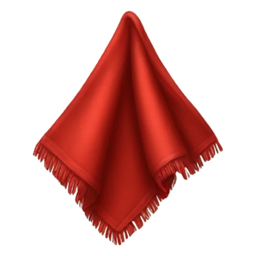 a piece of red cloth sticker