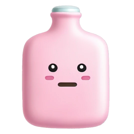 Hot water bottle in Baby pink sticker