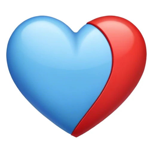 a heart in the colors blue and red sticker