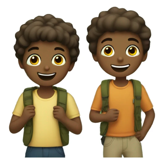 boys enjoying nature together sticker