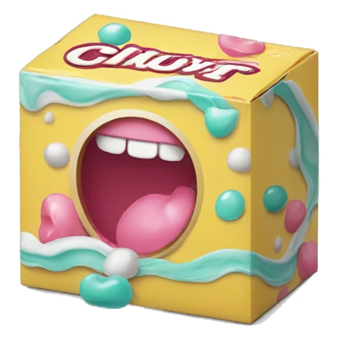 box of chewing gum sticker