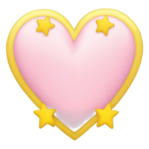 light pink heart and yellow star sticker