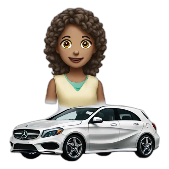 Girl on a Mercedes Benz classe a sticker