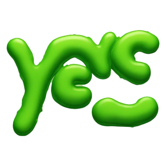 The word "YES" written in green slime. sticker