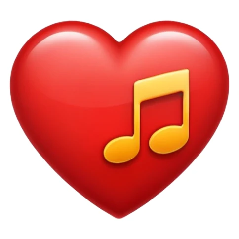 Music heart sticker