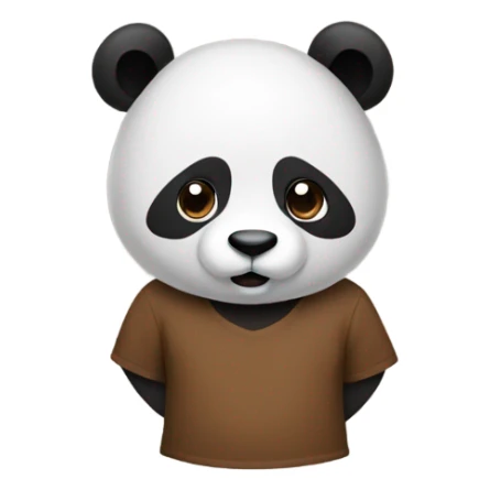 Panda with a brown T shirt on  sticker