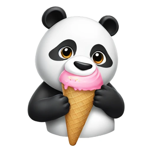 Panda eating ice cream sticker