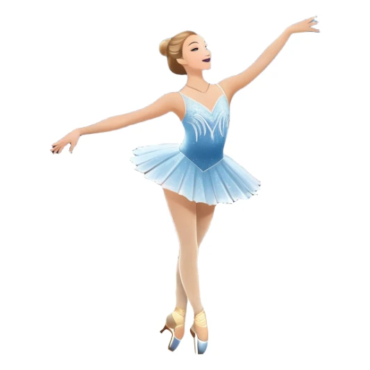 An icon featuring a grand arena Madison Square Garden, filled with spectators with graceful figure skater performing a flawless routine on an ice rink. Snowflakes and spotlights add to the elegance and beauty of the performance. Transparent background. sticker