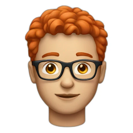 man red hair glasses sticker