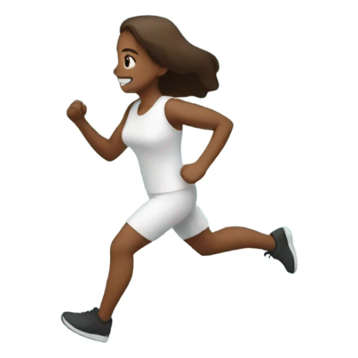 a woman running through the flowers sticker