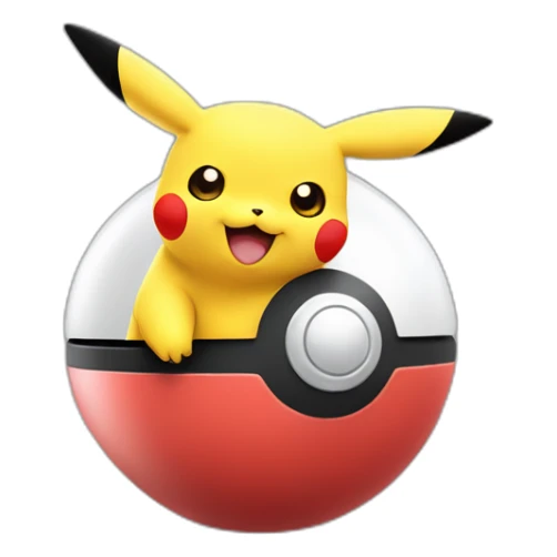 pikachu peeking out of poke ball sticker