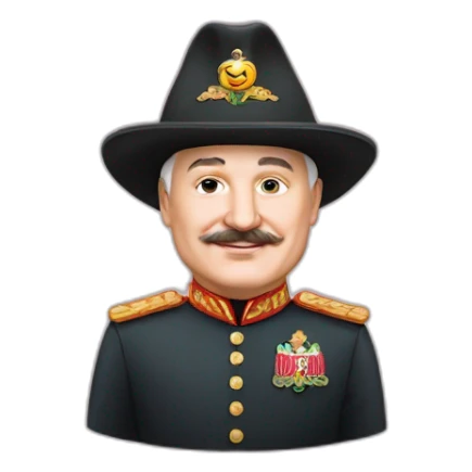 Emoji of President Lukashenko in a magic hat sticker