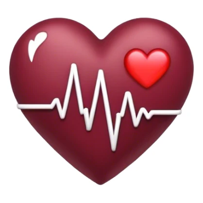 heart with heartbeat Burgundy sticker