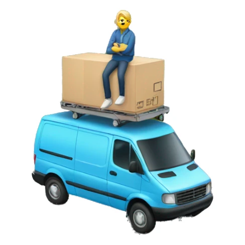 person on top of a van sticker