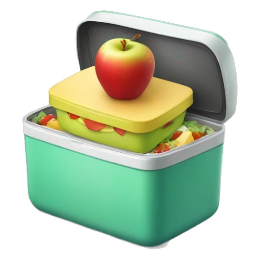lunch box with an apple on top of it  sticker