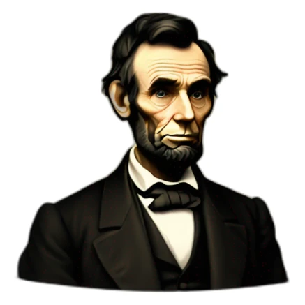 Abraham Lincoln on screen of old fashioned television sticker