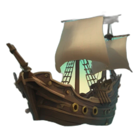 A pirate ship from sea of thieves sinking sticker