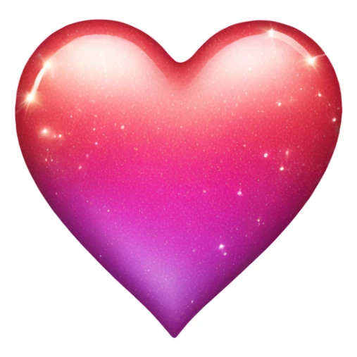 Glossy ombré  heart with sparkles sticker