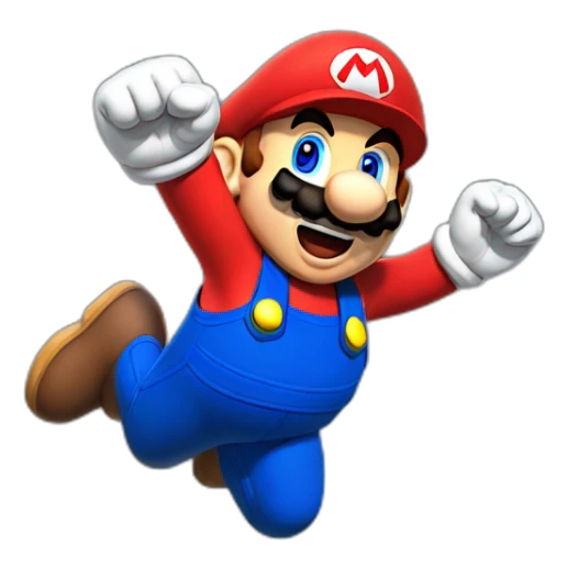 Mario jump with is fist in the air sticker